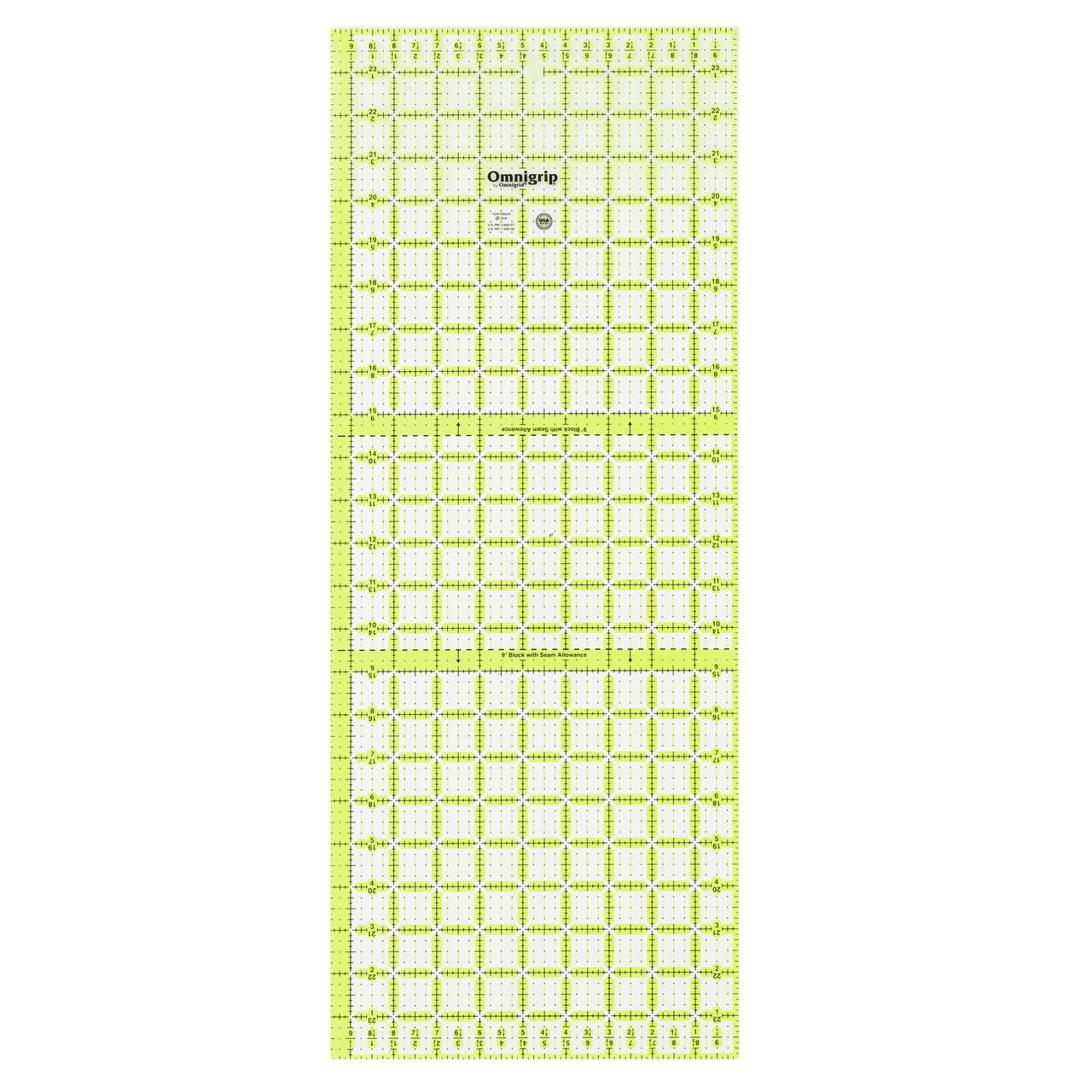 Omnigrip® by Omnigrid® 9.5" x 24" Non-Slip Rectangle Quilting Ruler